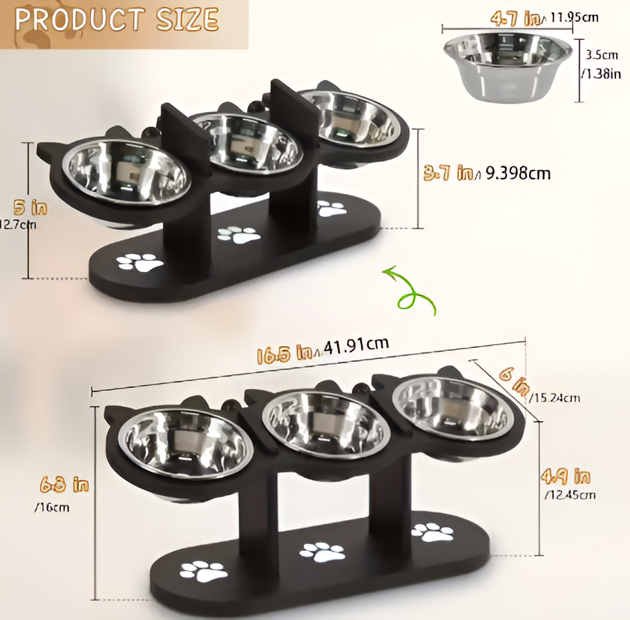 Cat Corner Elevated Cat Bowls