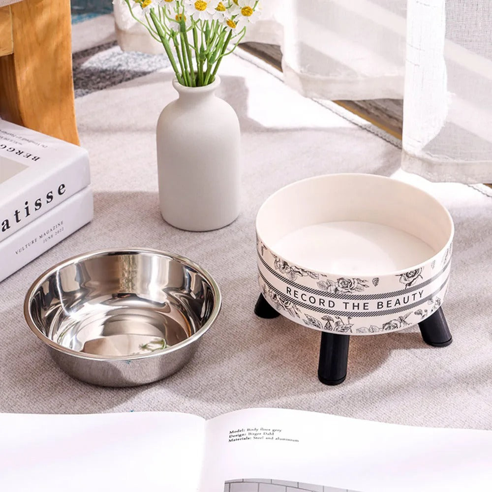 Cat Corner Stainless Steel Elevated Bowls